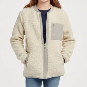 Treasure & Bond Girl’s Jacket XL Sherpa Bomber Cream (14/16)